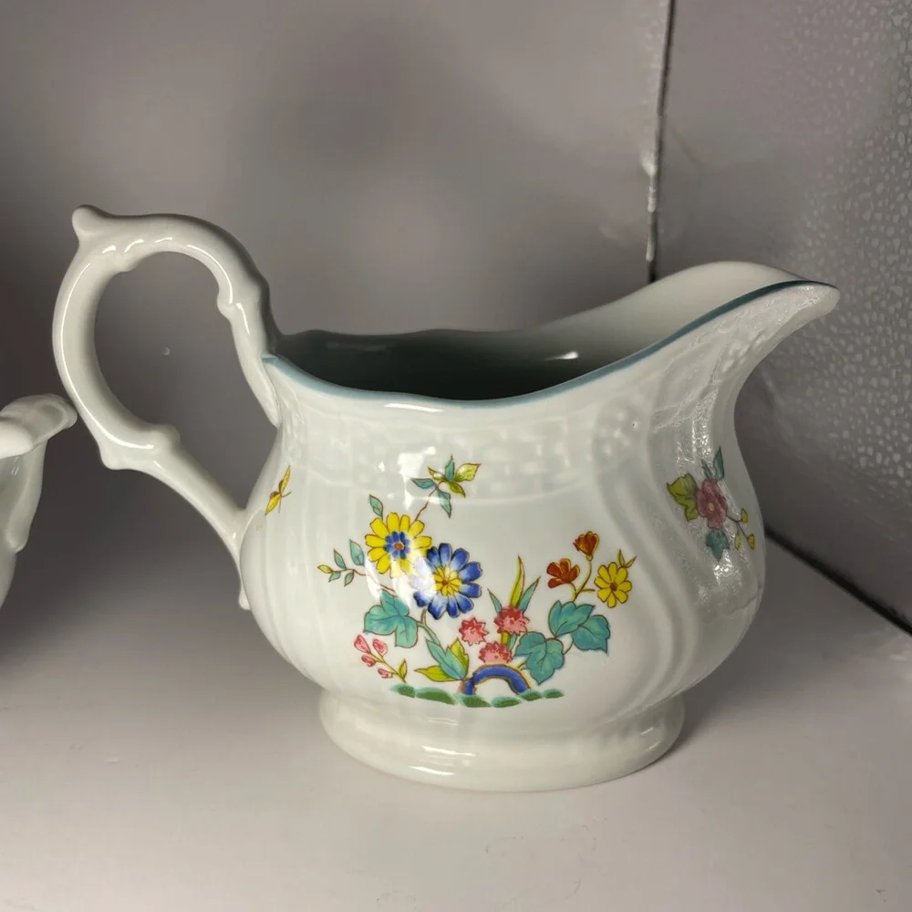 Mikasa a Floral Sugar Bowl and Creamer Set  Chelsea